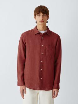 John Lewis Regular Fit Linen Shirt, Cowhide