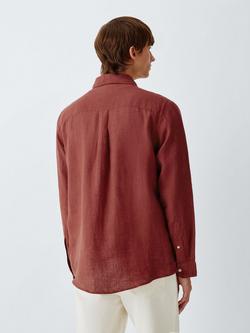 John Lewis Regular Fit Linen Shirt - view 2, Cowhide