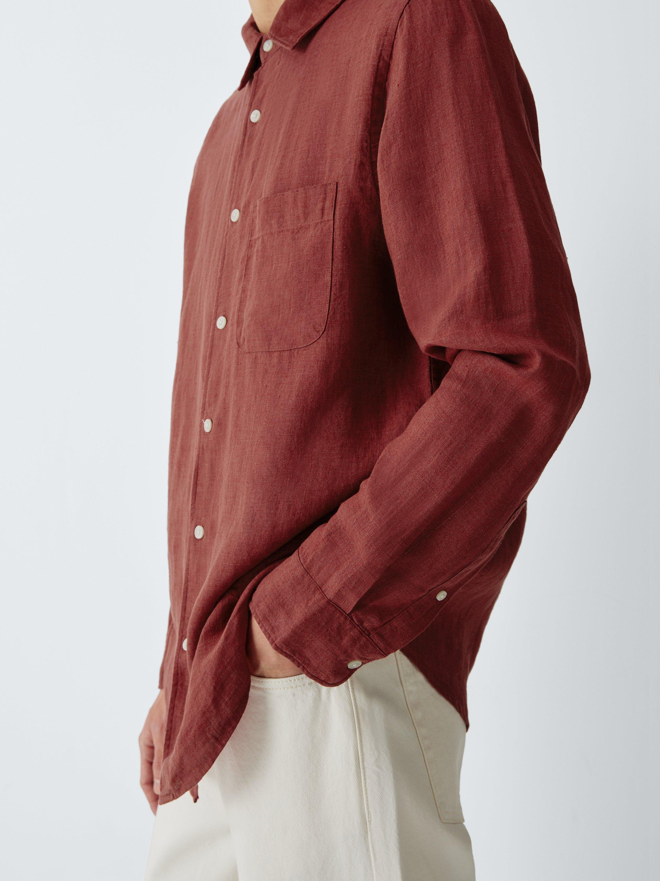 Product image 6 of 6, which shows John Lewis Regular Fit Linen Shirt, Cowhide, S