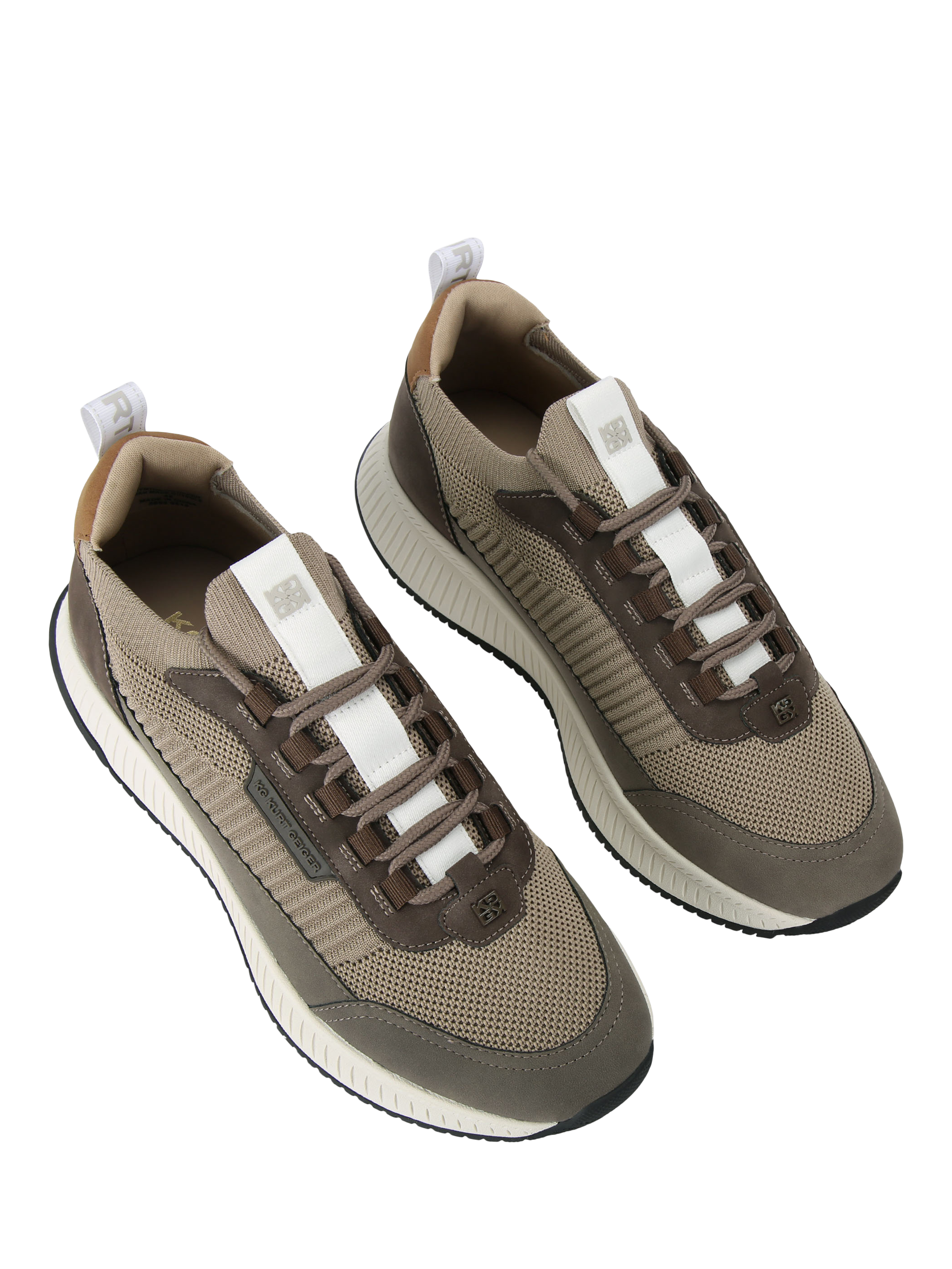 Product image 3 of 4, which shows KG Kurt Geiger Jasper Lace Up Trainers, Beige Comb, 7