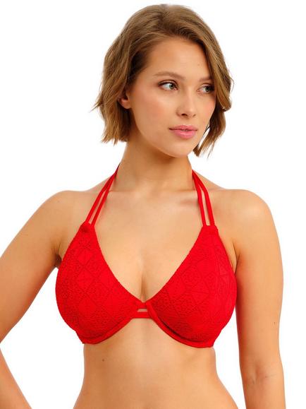 Freya Nomad Nights Unerwired Halterneck Bikini Top, Lava, Lava