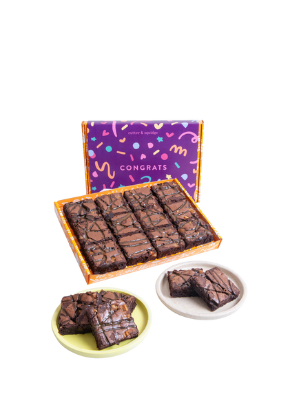 Cutter & Squidge Ultimate Fudge Brownie Box, Congratulations Sleeve