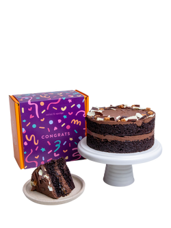 Cutter & Squidge Chocolate Fudge Caramel Cake, Congratulations Sleeve