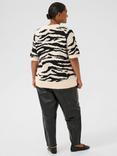 KAFFE Curve KCsandia Animal Print Wool Blend Pullover Jumper