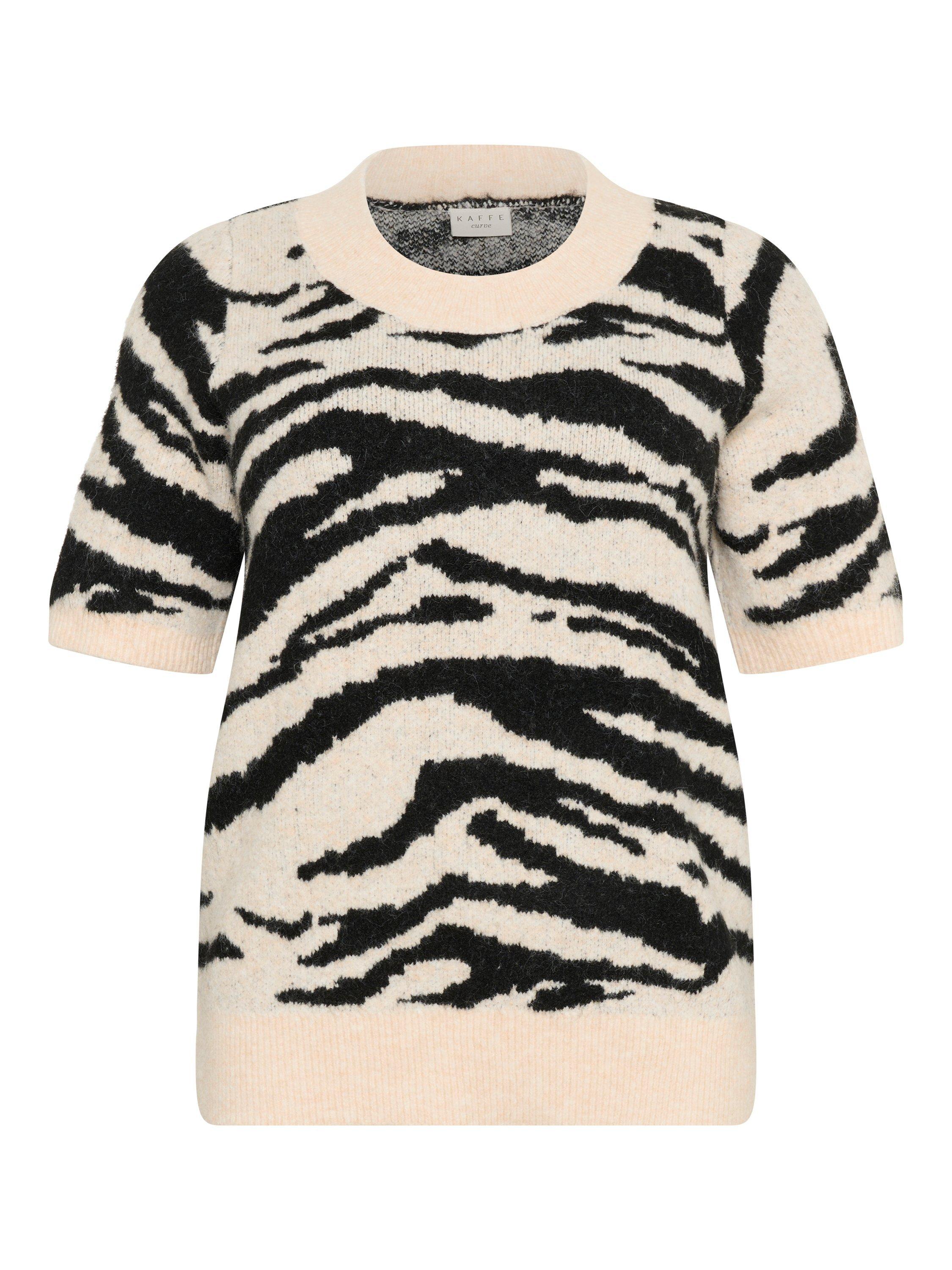 Product image 5 of 6, which shows KAFFE Curve KCsandia Animal Print Wool Blend Pullover Jumper, Multi, S