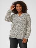 KAFFE Curve Diana Abstract Print V-Neck Blouse