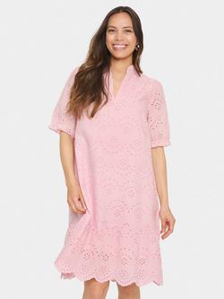 Saint Tropez GeleksaSZ Short Sleeve Cotton Dress, Pink Nectar, Pink Nectar