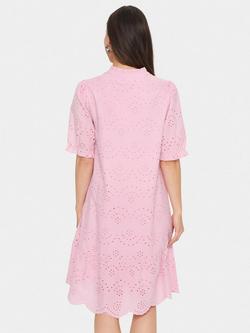 Saint Tropez GeleksaSZ Short Sleeve Cotton Dress, Pink Nectar - view 2, Pink Nectar