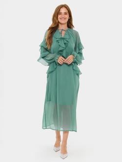 Saint Tropez JacelynSZ Ruffle Detail Dress, Sagebrush Green, Sagebrush Green