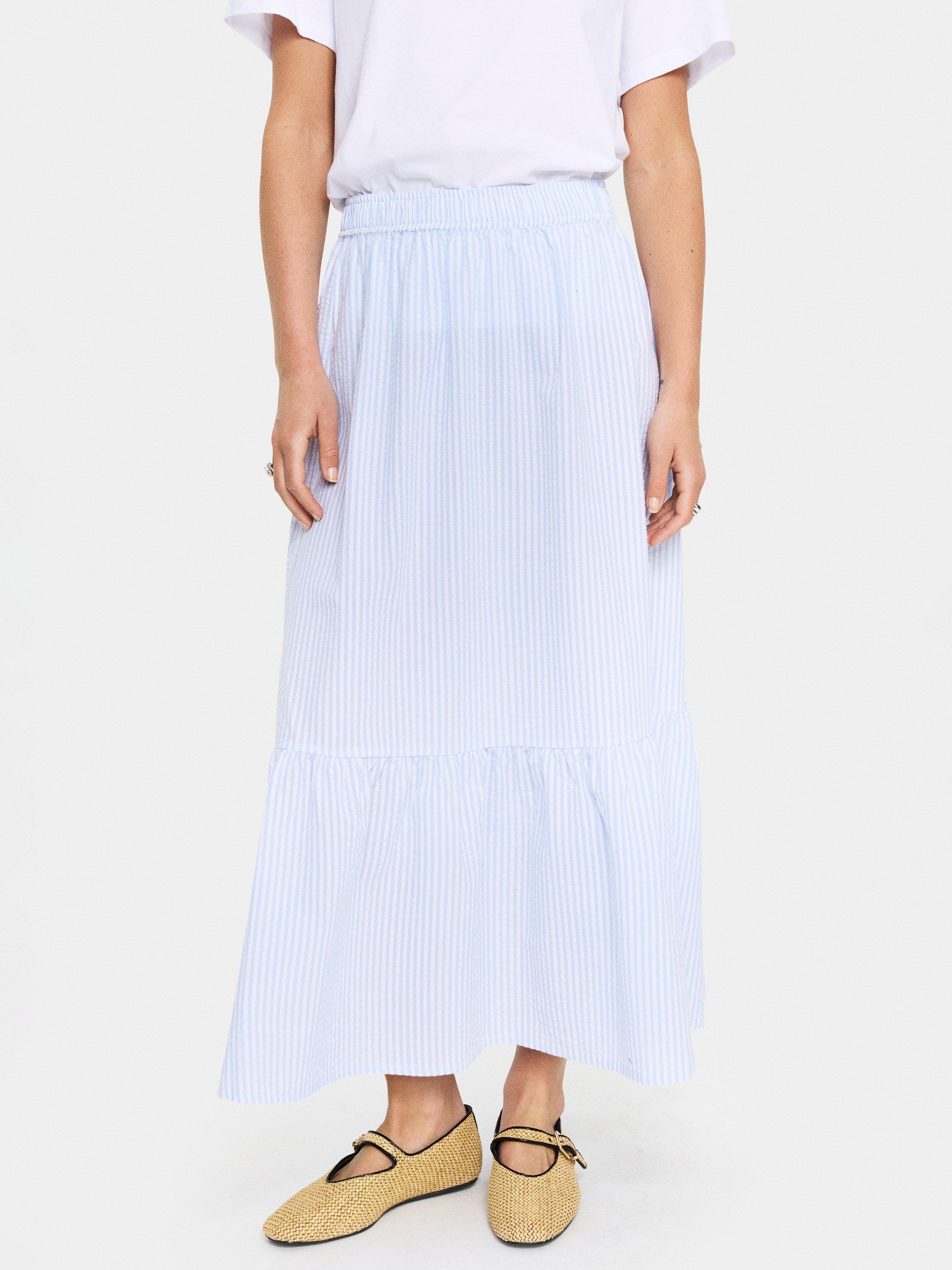 Product image 1 of 5, which shows Saint Tropez Elmiko Stripe Cotton Maxi Dress, Blue/White, XXL
