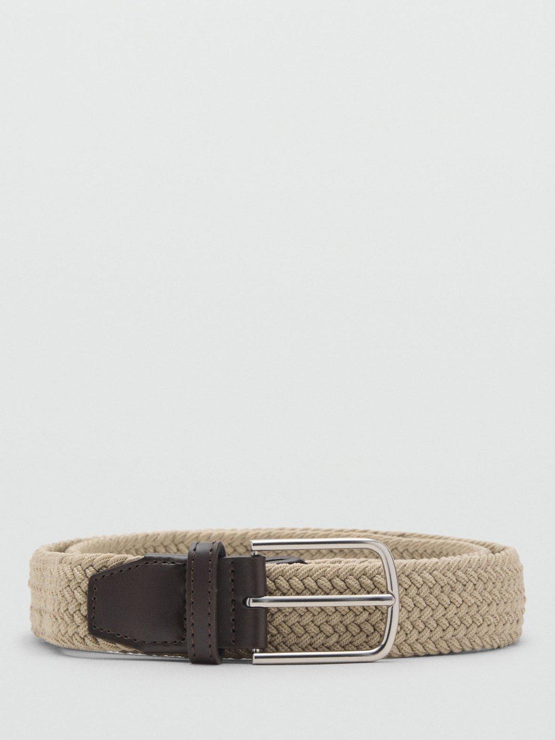 Product image 1 of 3, which shows Mango Stretch Fabric Belt, Light Beige, 40
