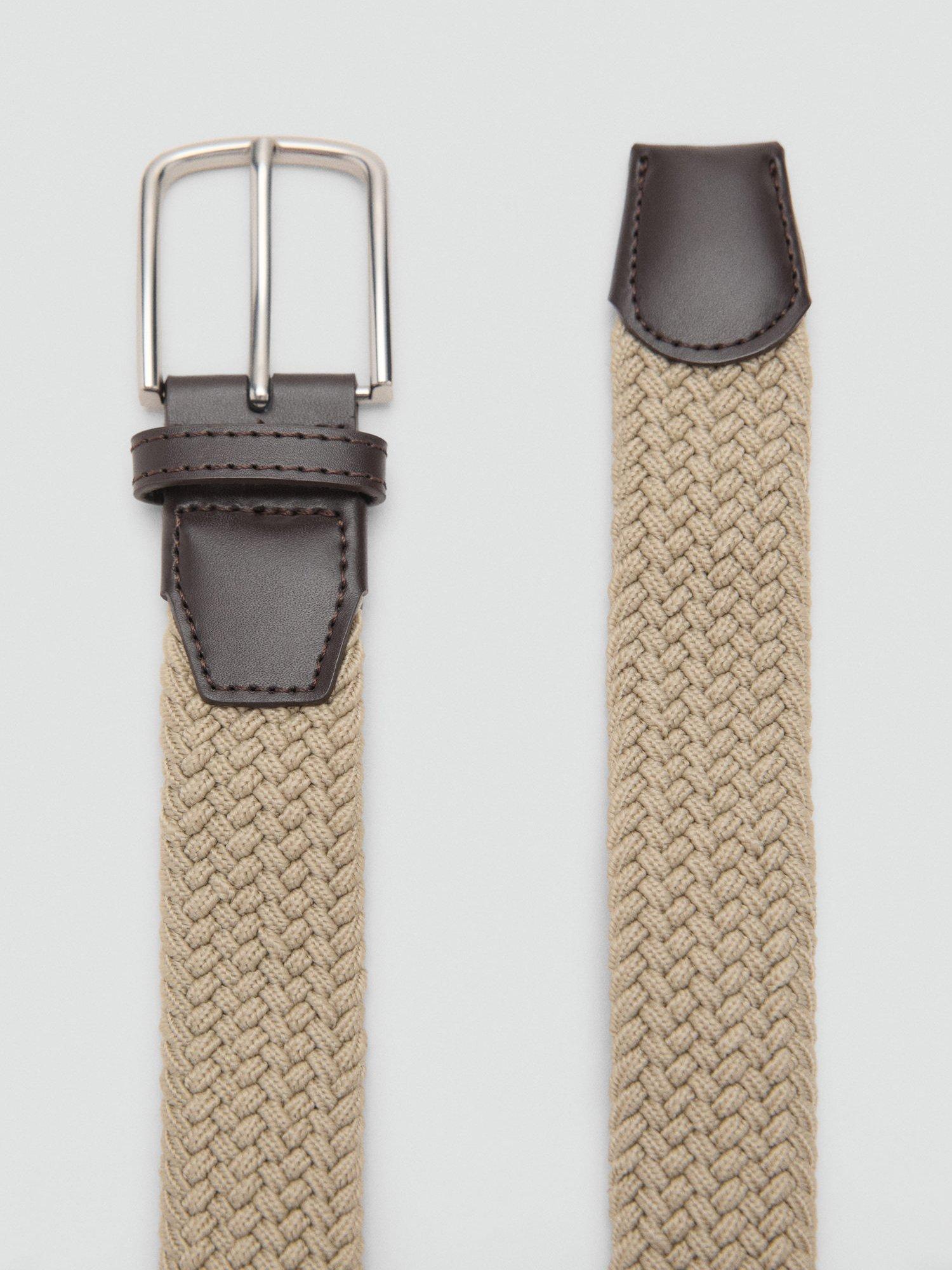 Product image 2 of 3, which shows Mango Stretch Fabric Belt, Light Beige, 40