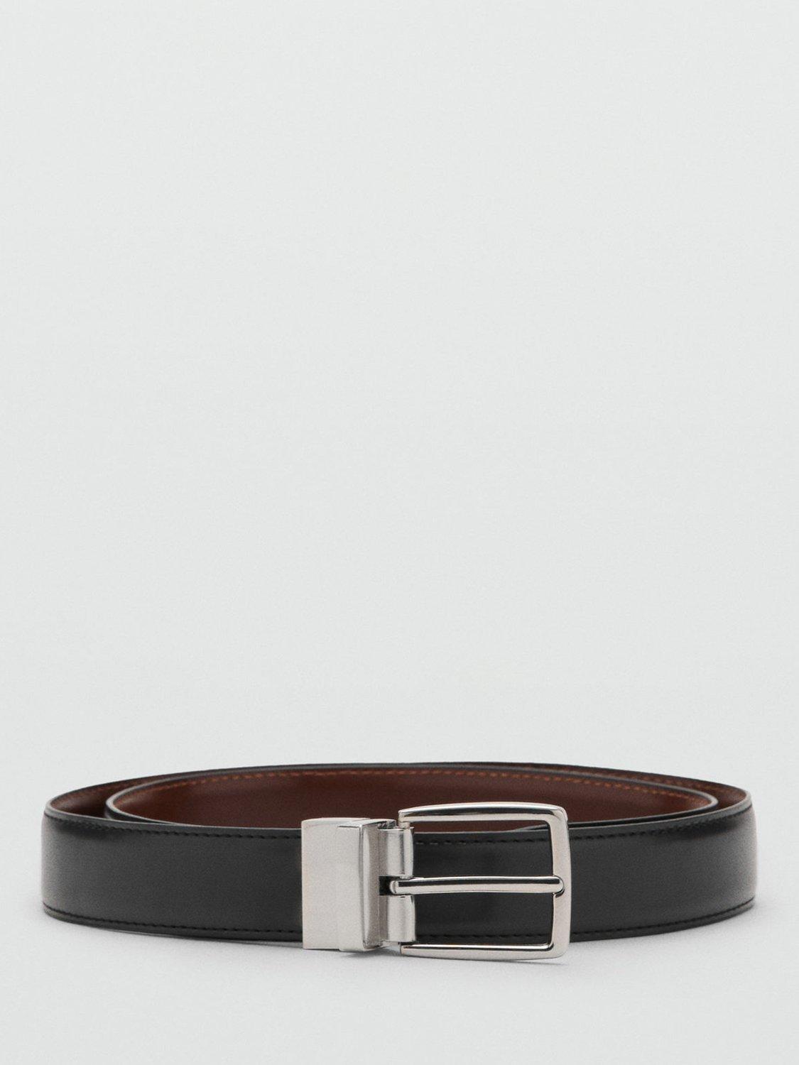 Product image 1 of 5, which shows Mango Emili Leather Belt, Black, 36