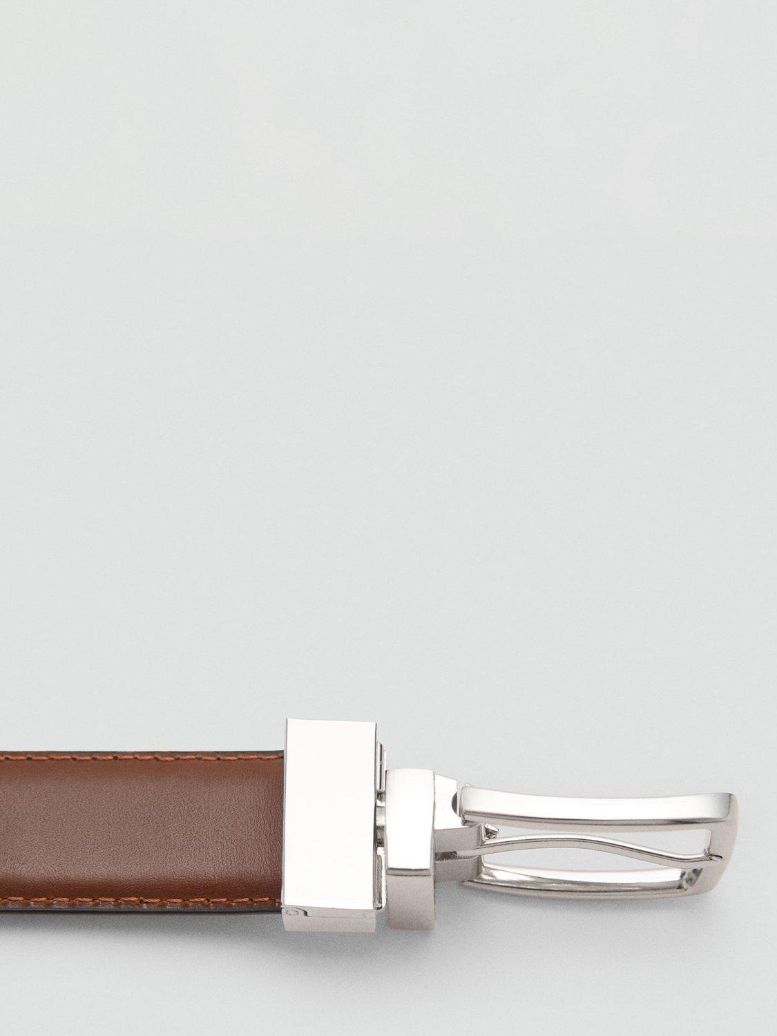 Product image 4 of 5, which shows Mango Emili Leather Belt, Black, 36