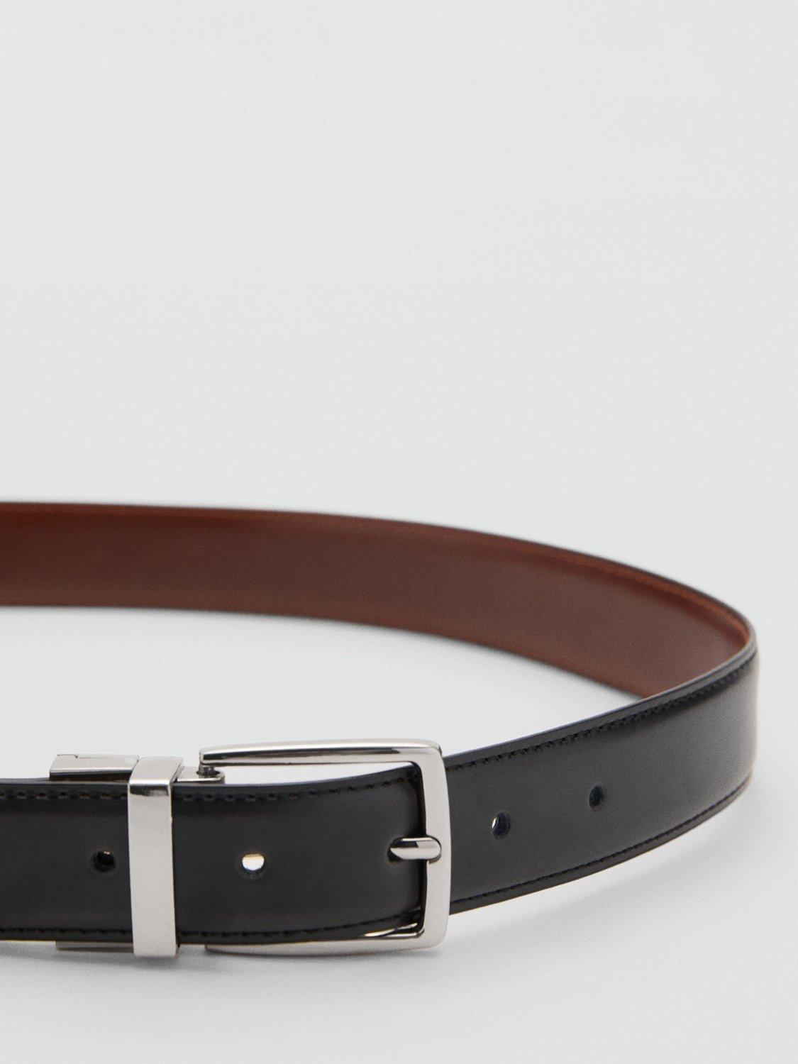 Product image 5 of 5, which shows Mango Emili Leather Belt, Black, 36