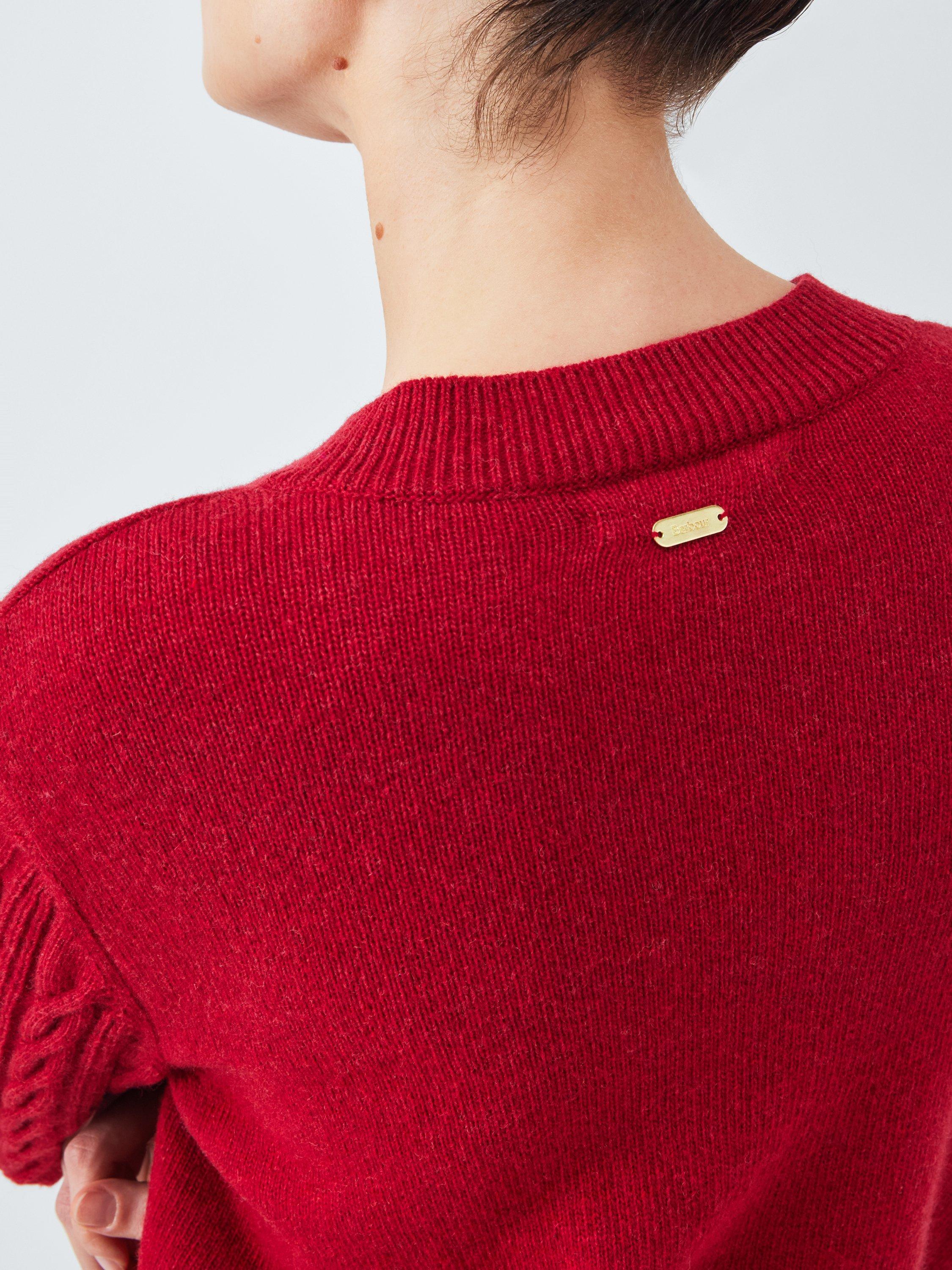 Product image 5 of 6, which shows Barbour Hixon Wool Blend Cardigan, Red, 6