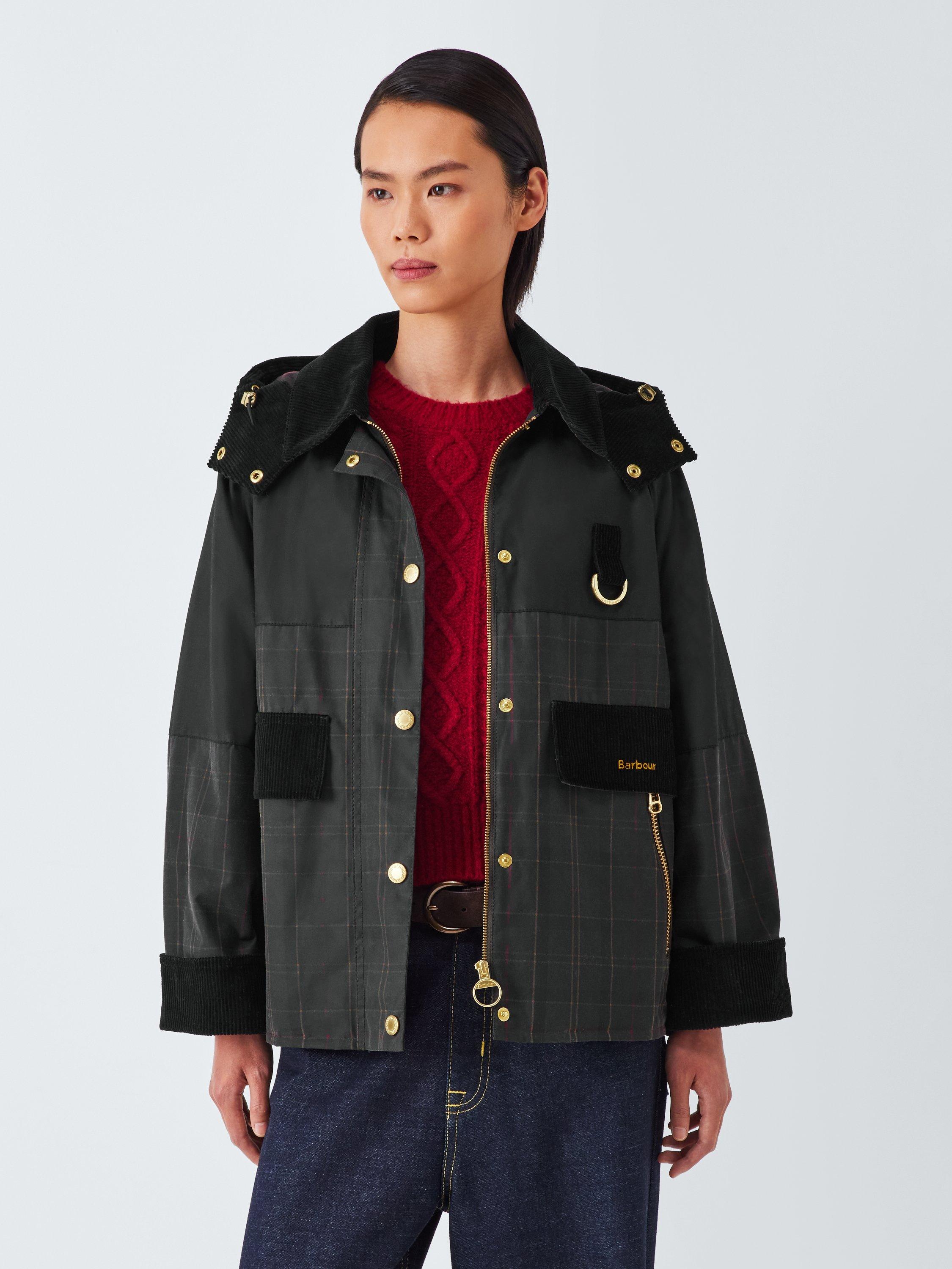 Barbour Lanton Waxed Jacket, Dark Green