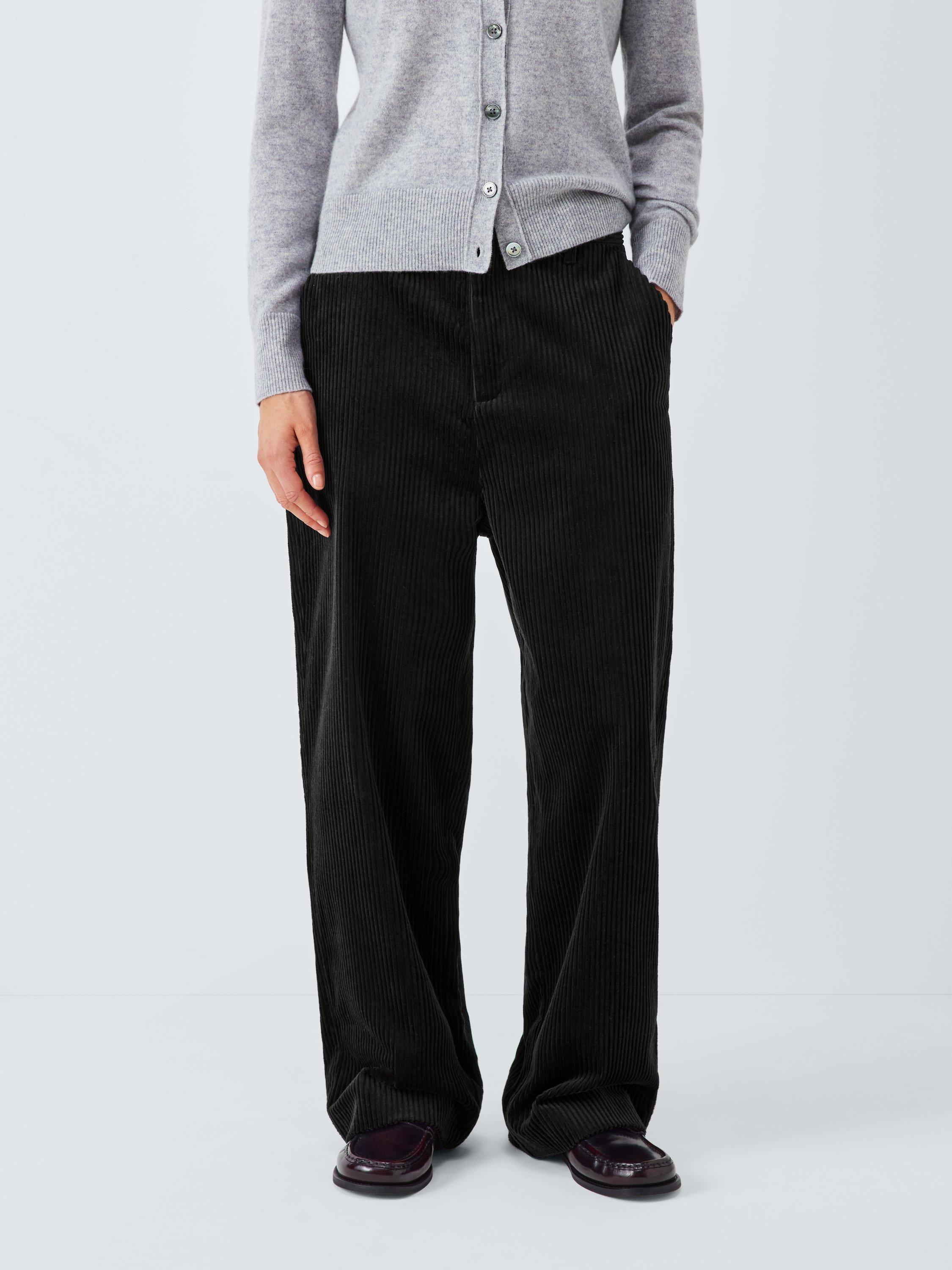 Product image 1 of 6, which shows Barbour Lanton Wide Leg Trousers, Black, 6