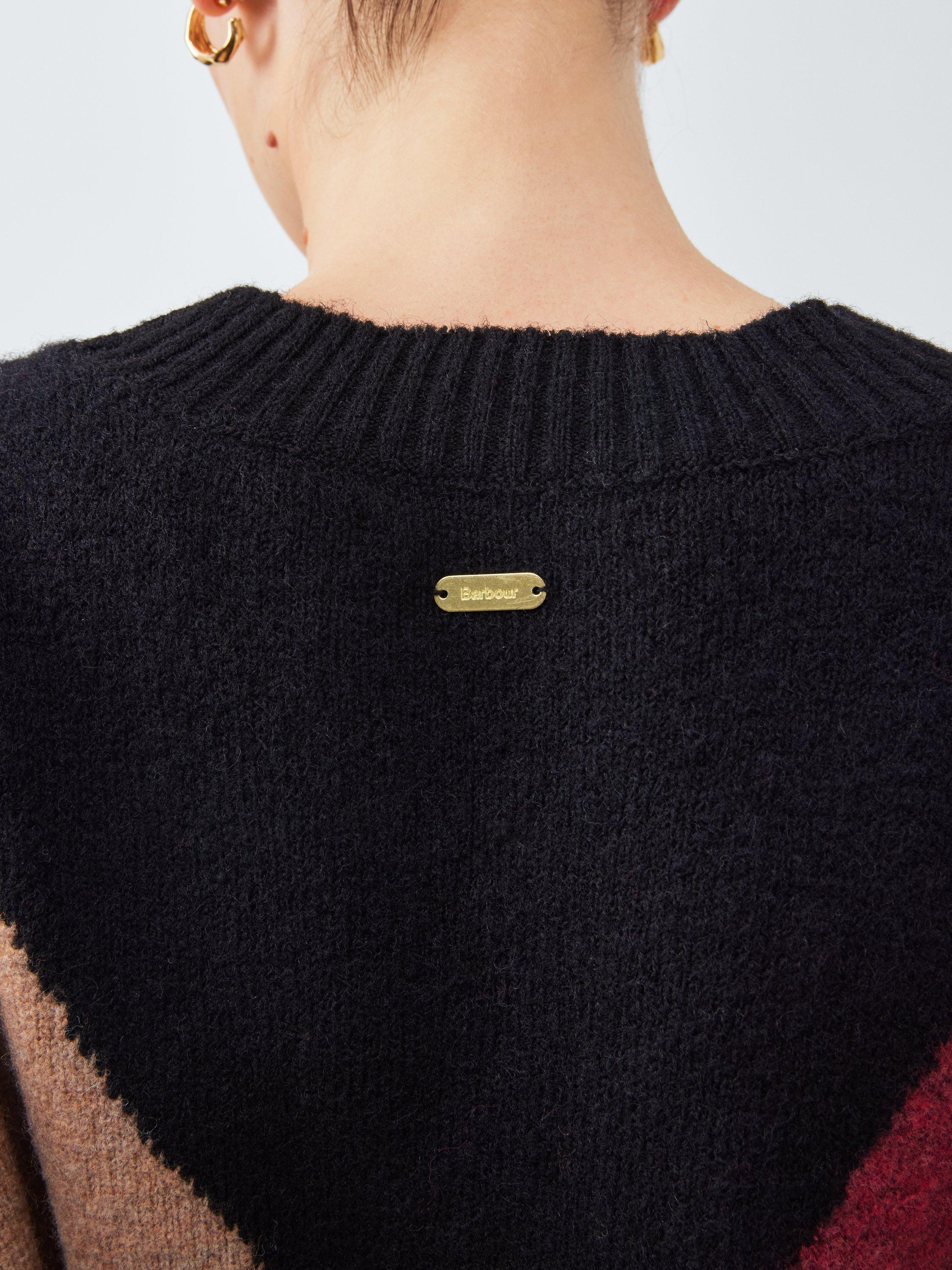 Product image 5 of 6, which shows Barbour Sabrina Diamond Wool Blend Knit Jumper, Black/Multi, 6