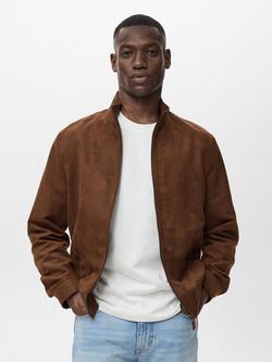 Mango Mid Zip Front Jacket, Dark Brown