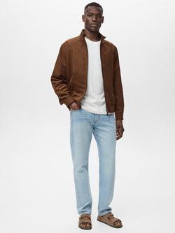 Mango Mid Zip Front Jacket - view 2, Dark Brown