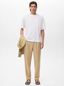 Mango Vulcano Tapered Chinos - view 2, Light Beige