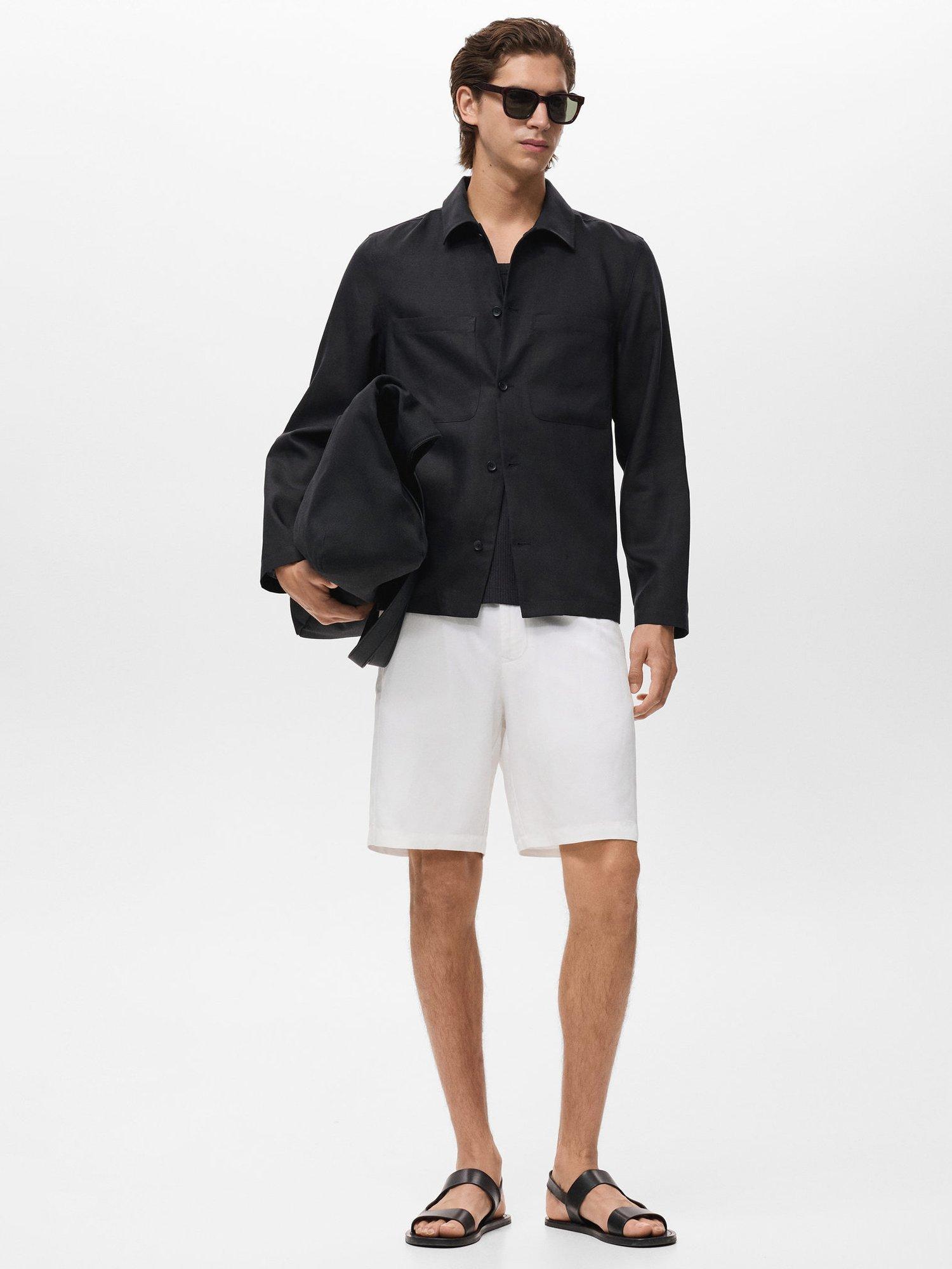 Product image 2 of 8, which shows Mango Banarea Knee Length Shorts, Natural White, 30