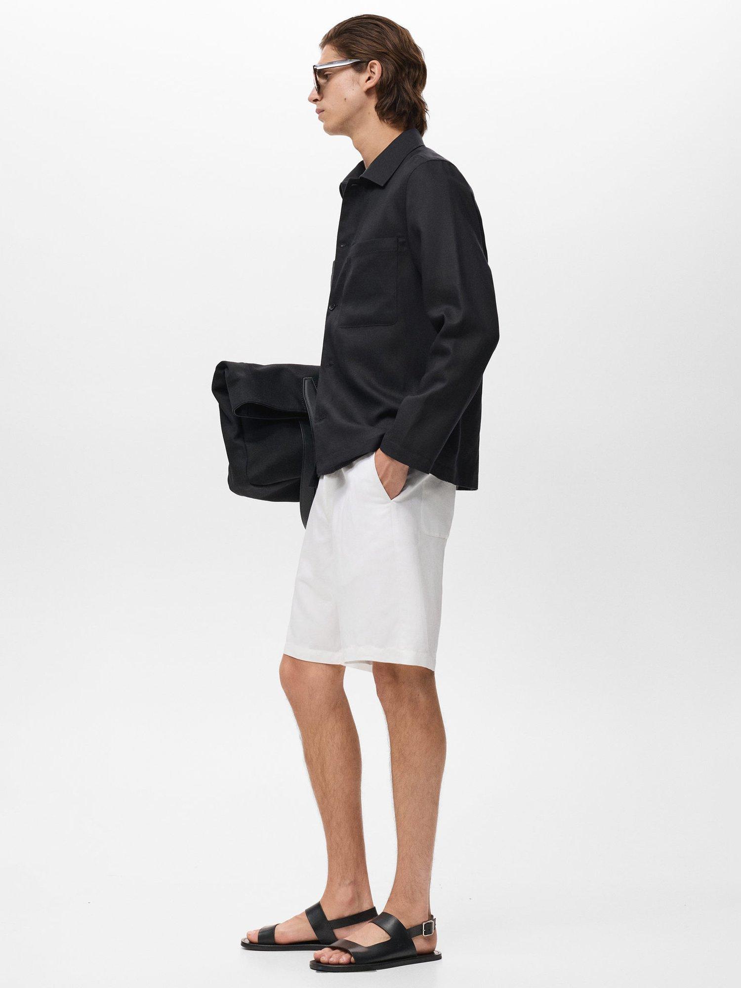 Product image 7 of 8, which shows Mango Banarea Knee Length Shorts, Natural White, 30