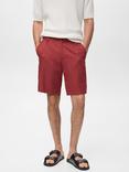 Mango Banarea Regular Fit Shorts, Dark Red