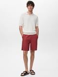 Mango Banarea Regular Fit Shorts, Dark Red