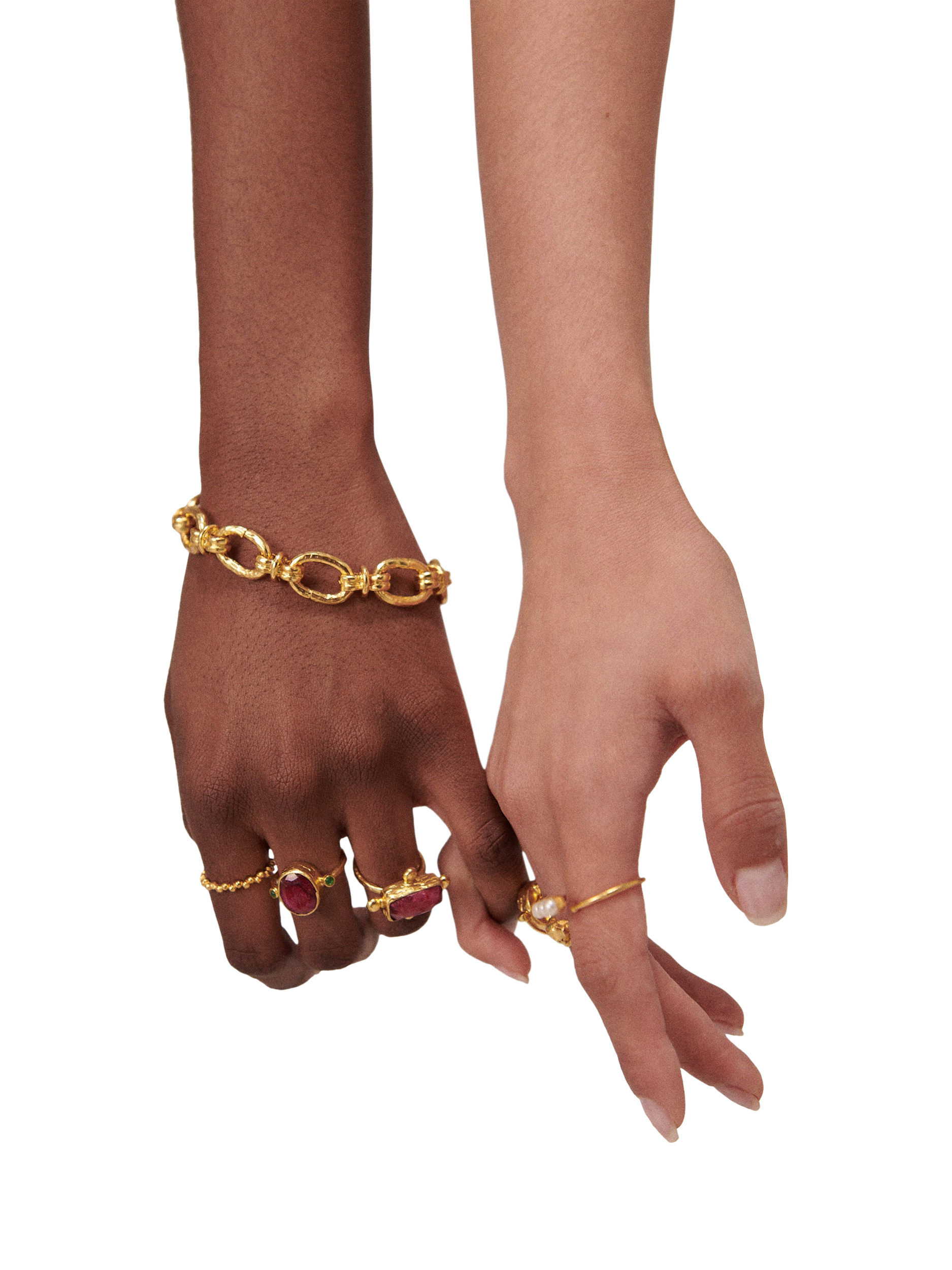 Product image 3 of 7, which shows Ottoman Hands Zehra Chain Bracelet, Gold, One Size