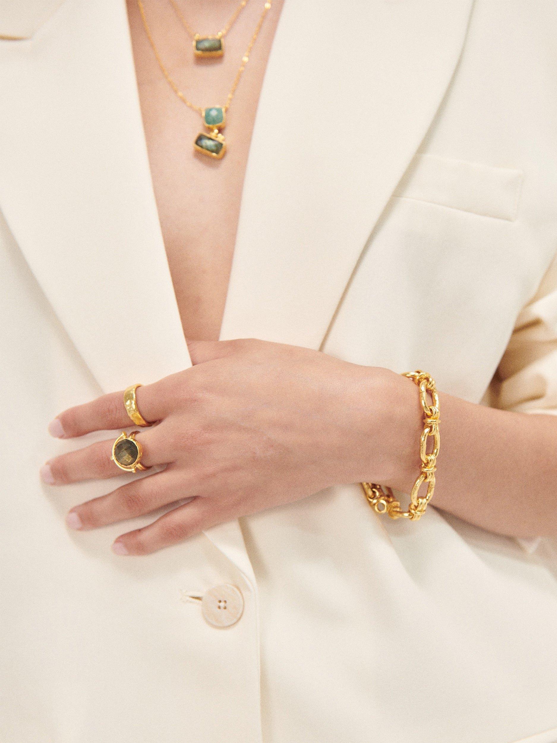 Product image 5 of 7, which shows Ottoman Hands Zehra Chain Bracelet, Gold, One Size