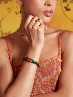 Ottoman Hands Margot Beaded Jade Bracelet, Gold - view 2, Gold