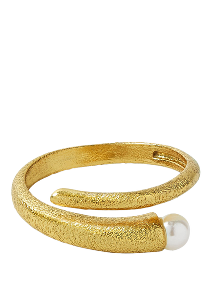 Ottoman Hands Avalon Swirl Pearl Ring, Gold, Gold