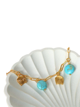 Ottoman Hands Amore Turquoise Charm Chain Bracelet, Gold