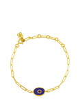 Ottoman Hands Alara Evil Eye Charm Bracelet, Gold