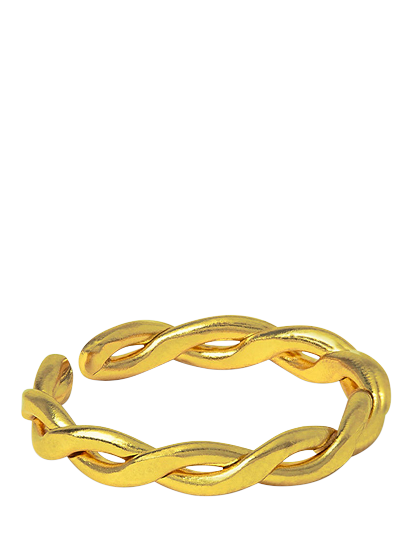 Product image 1 of 4, which shows Ottoman Hands Blair Twist Chain Ring, Gold, One Size