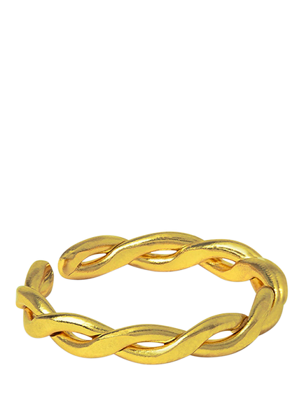 Ottoman Hands Blair Twist Chain Ring, Gold, Gold