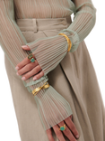Ottoman Hands Evenness Textured Bracelet, Gold