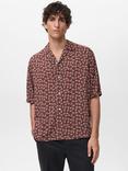 Mango Short Sleeve Paisley Print Shirt, Dark Red