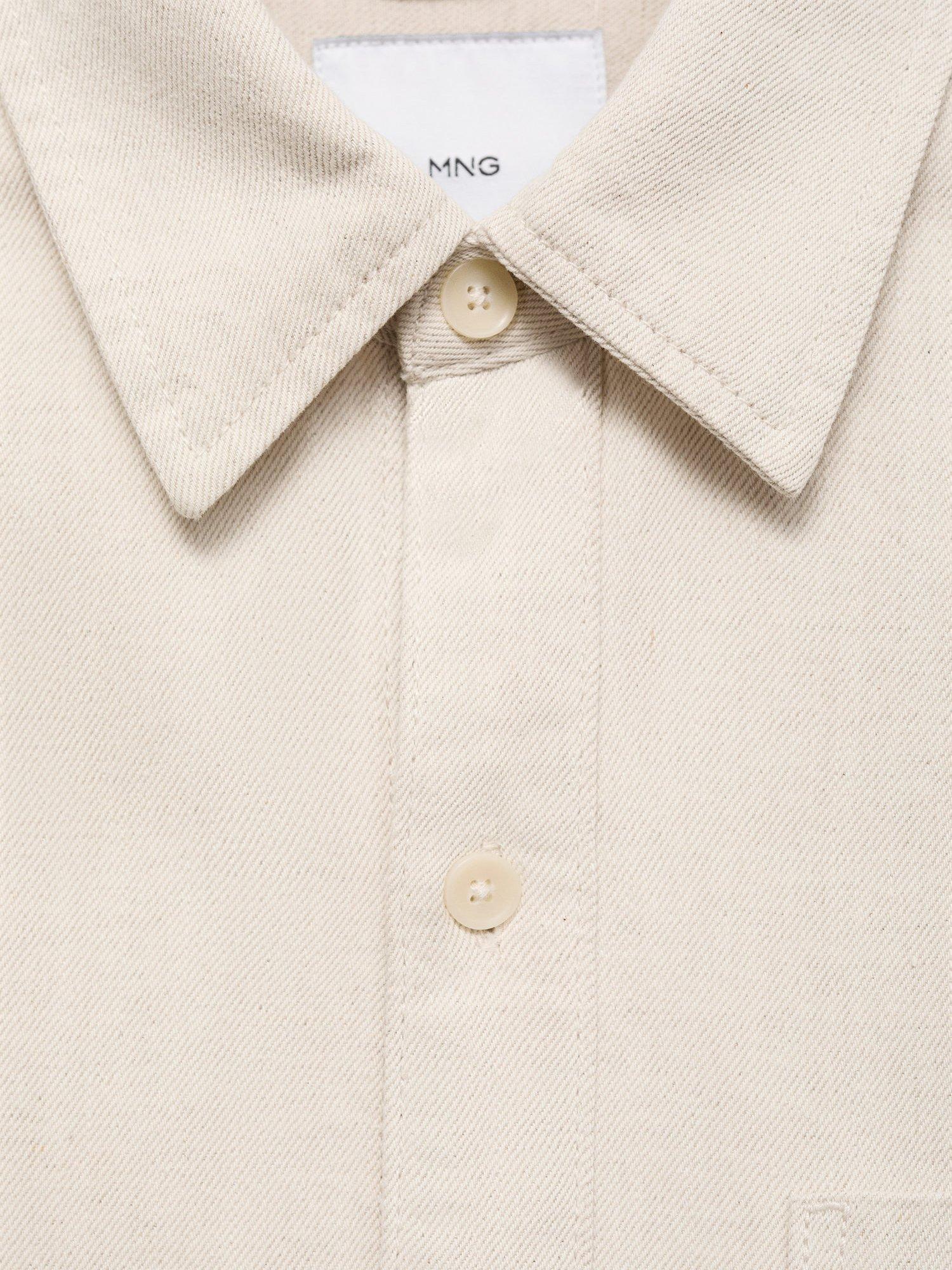 Product image 5 of 8, which shows Mango Guido Cotton Linen Blend Shirt, Light Beige, S