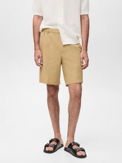 Mango Banarea Regular Fit Shorts, Light Beige