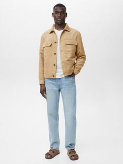 Mango Zonza Button Front Shirt Jacket - view 2, Light Beige
