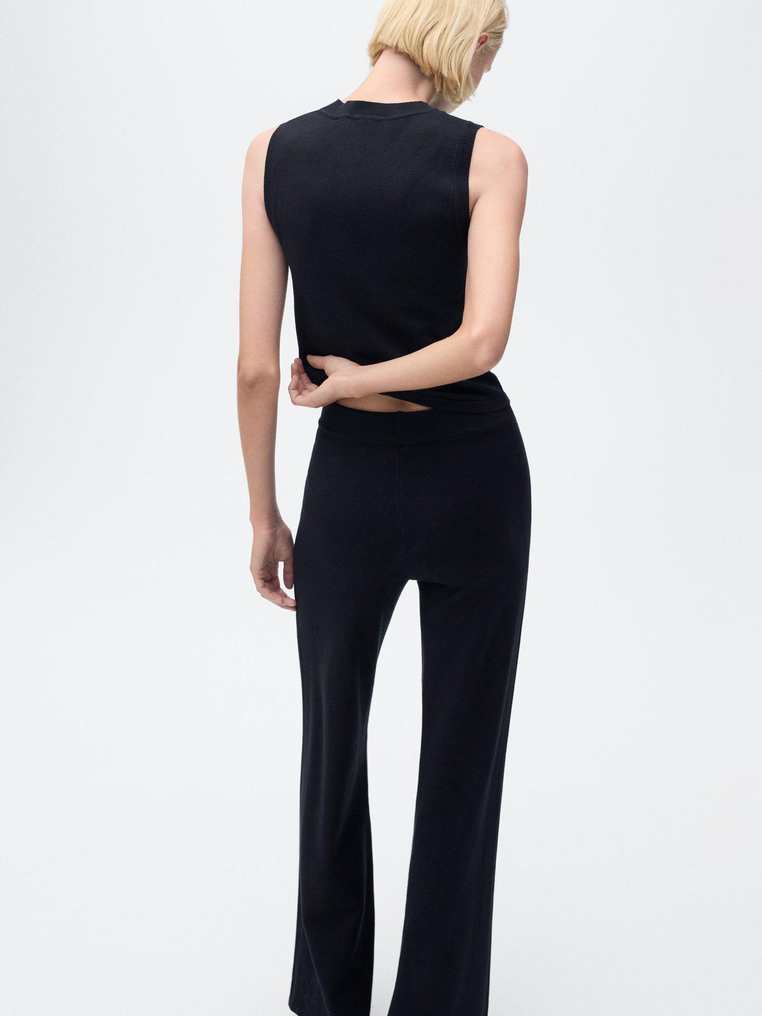 Product image 4 of 9, which shows Mango Almibi Sleeveless Knit Top, Navy, M