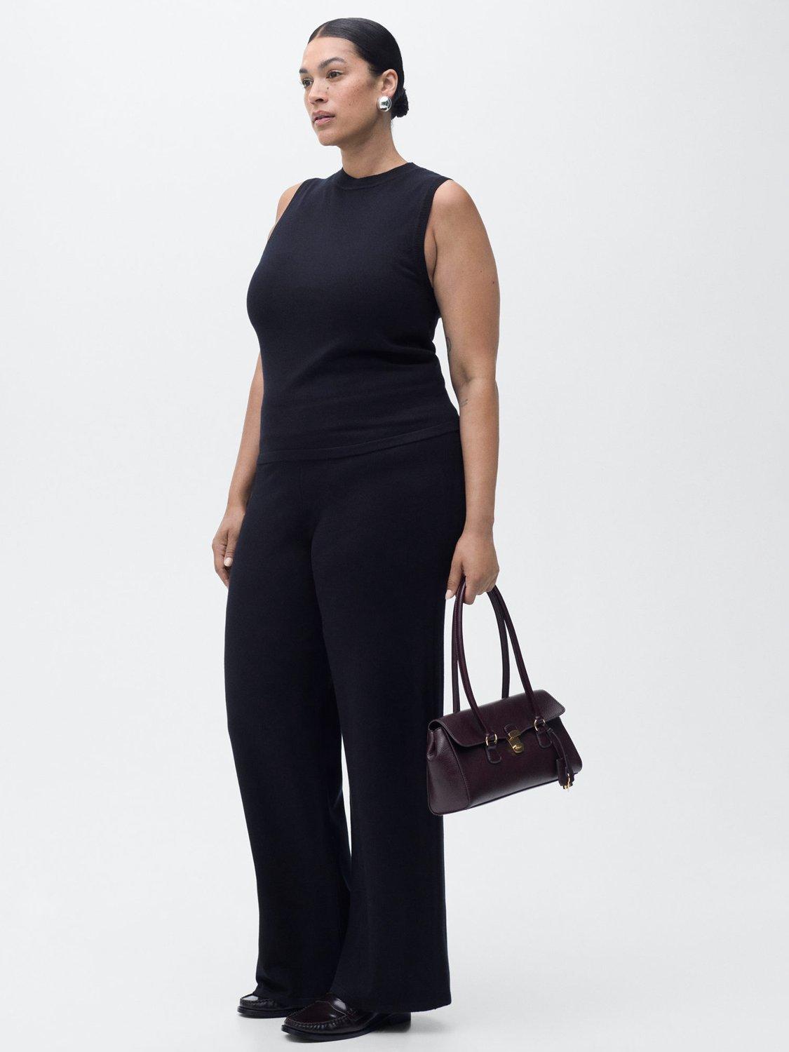 Product image 8 of 9, which shows Mango Almibi Sleeveless Knit Top, Navy, M