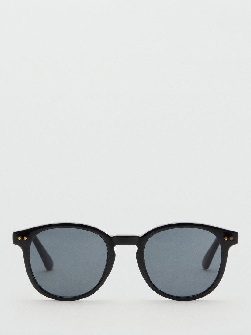 Product image 1 of 4, which shows Mango Porter Round Tinted-Lens Sunglasses, Black