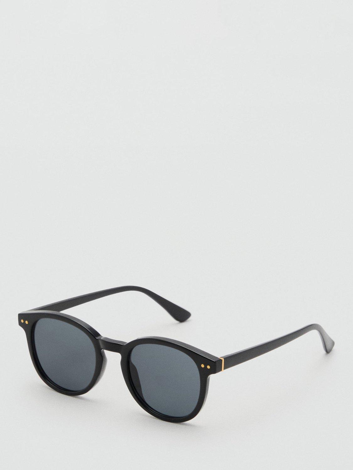 Product image 2 of 4, which shows Mango Porter Round Tinted-Lens Sunglasses, Black