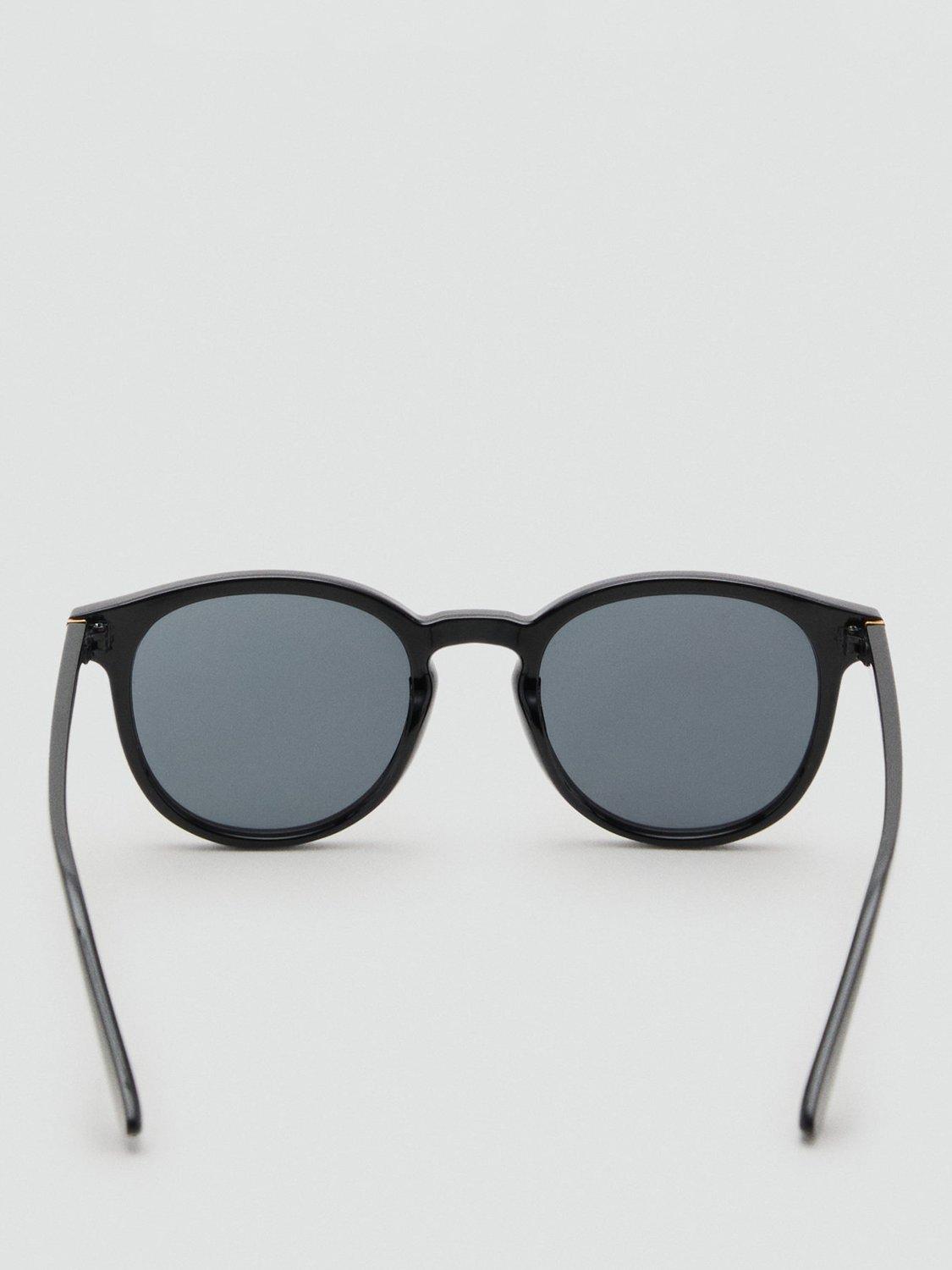 Product image 3 of 4, which shows Mango Porter Round Tinted-Lens Sunglasses, Black