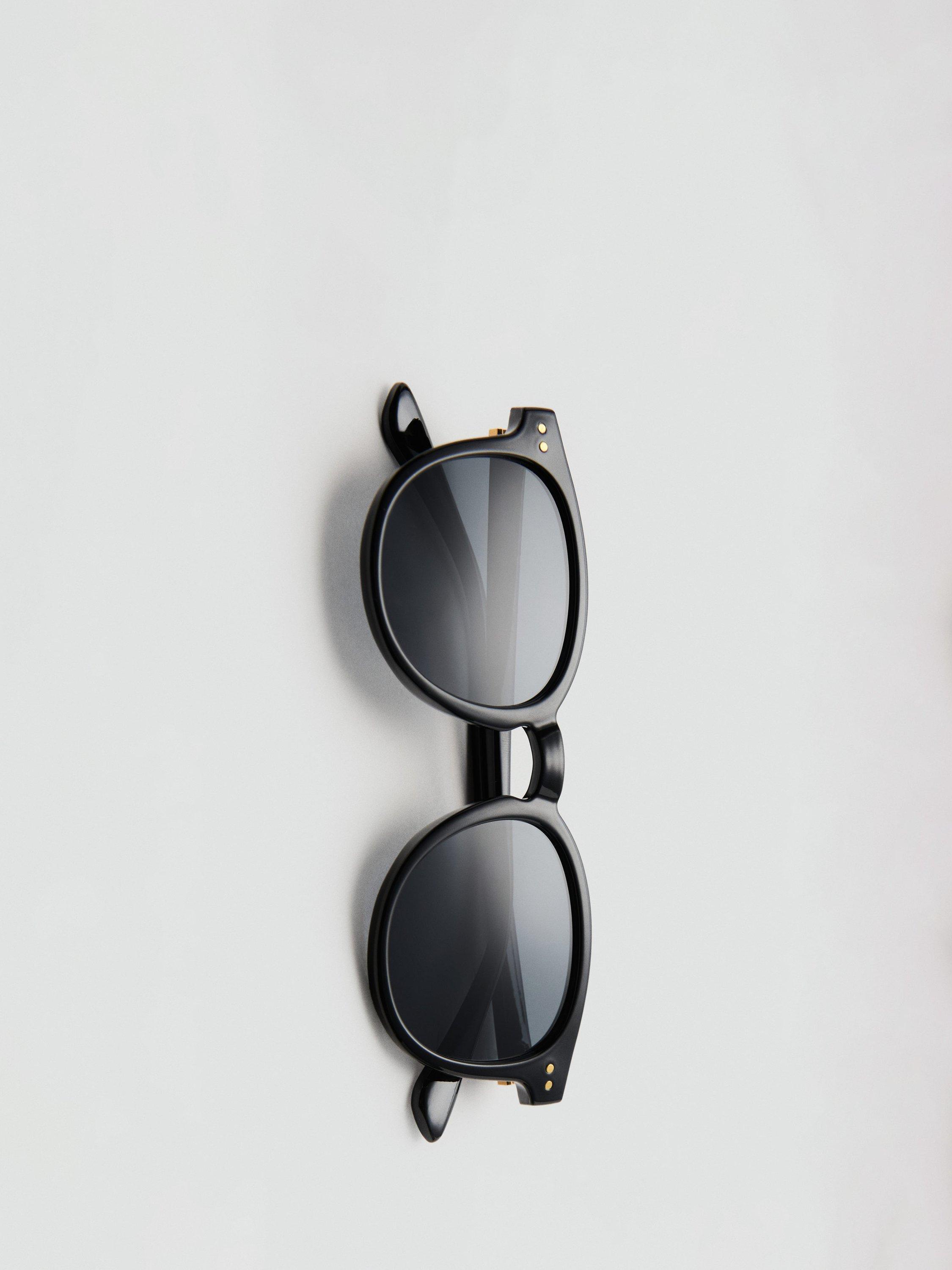 Product image 4 of 4, which shows Mango Porter Round Tinted-Lens Sunglasses, Black