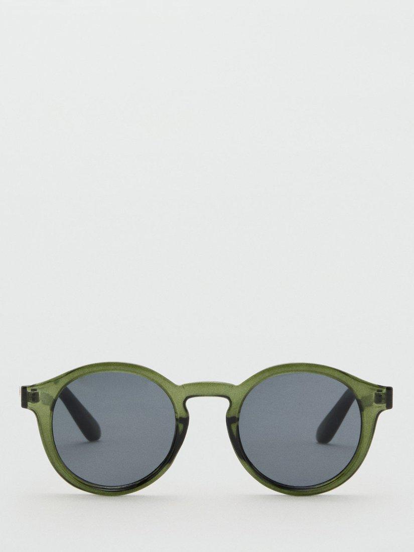 Product image 1 of 4, which shows Mango Justin Round Frame Sunglasses, Beige/Khaki, One Size